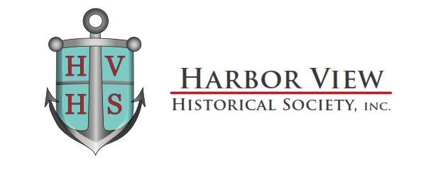 Logo for Harbor View Historical Society containing an anchor with the company name